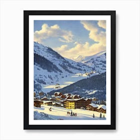 Laax, Switzerland Ski Resort Vintage Landscape 2 Skiing Poster Art Print