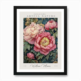 William Morris Pink Big Peonies Exhibition Art Print