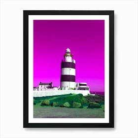 Pink Sky Lighthouse Art Print