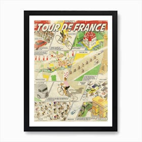 Tour De France Comic Book Style Art Print