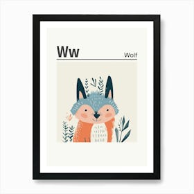 Animals Alphabet Wolf 1 Art Print