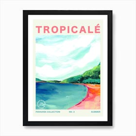 Tropical Beach Landscape Typography Art Print