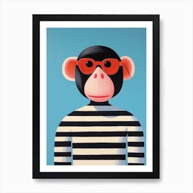 Little Chimpanzee 1 Wearing Sunglasses Art Print