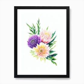 Proteas 3 Watercolour Flower Art Print