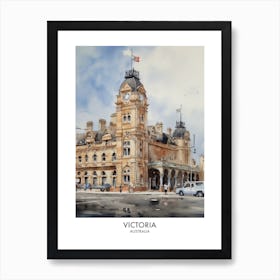 Victoria 1 Watercolour Travel Poster Art Print