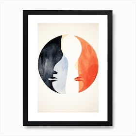 Two Faces In A Circle Art Print