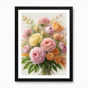 Peonies In A Vase 6 Art Print