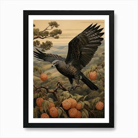 Dark And Moody Botanical Harrier 3 Art Print