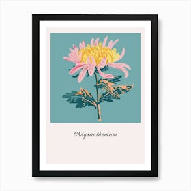 Chrysanthemum 2 Square Flower Illustration Poster Art Print