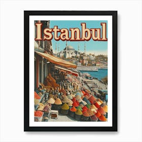 Aihrgdesign A Mid Century Modern Travel Poster For Istanbul 4 Art Print