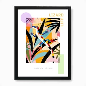 Colourful Rainbow Lizard Modern Abstract Illustration 2 Poster Art Print