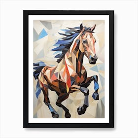 Horse Painting In The Style Of Cubism 3 Art Print