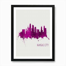 Kansas City Missouri City Purple Art Print