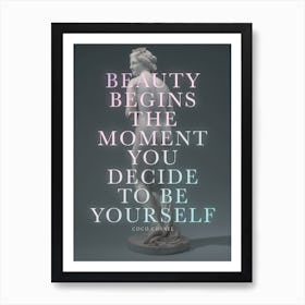 Be Yourself Grey Art Print