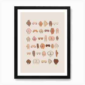 All Shapes and Sizes Boobs and Bums Print Art Print