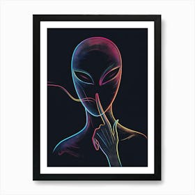 Alien Hand Gesture Art Print