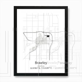 Brawley,United States Minimalist Map Art Print