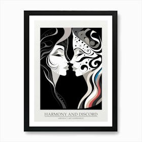 Harmony And Discord Abstract Black And White 1 Poster Art Print