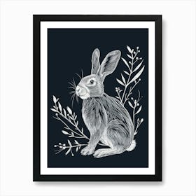 Netherland Dwarf Rabbit Minimalist Illustration 4 Art Print