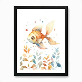 Fish Watercolour In Autumn Colours 2 Art Print