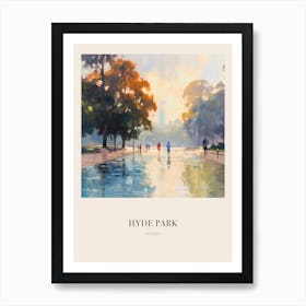 Hyde Park Sydney Australia 4 Vintage Cezanne Inspired Poster Art Print