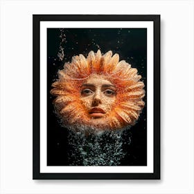 "Surreal Flower-Woman in Water" Art Print