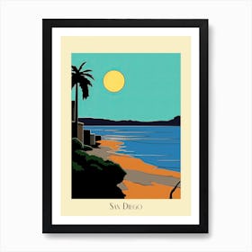 Poster Of Minimal Design Style Of San Diego California, Usa 4 Art Print