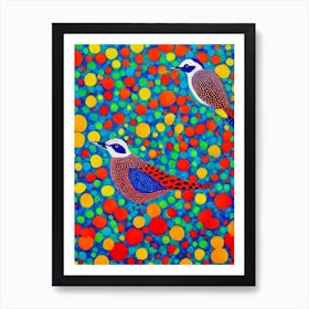 Woodpecker Yayoi Kusama Style Illustration Bird Art Print