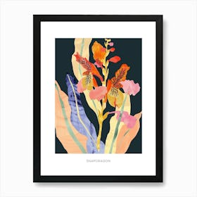 Colourful Flower Illustration Poster Snapdragon 1 Art Print