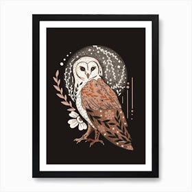 Night Owl Moon Art Print