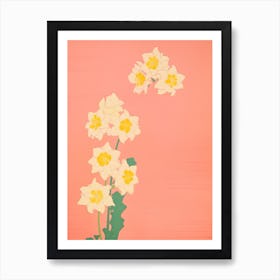 Narcissi Flower Big Bold Illustration 2 Art Print