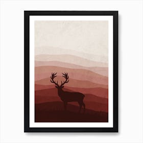 Deer Silhouette Art Print