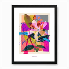 Honeysuckle 2 Neon Flower Collage Poster Art Print