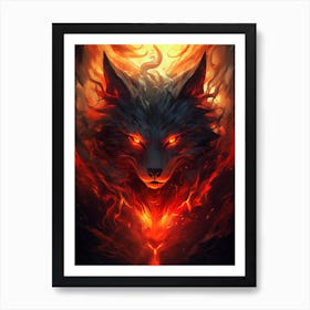 Wolf Inferno 1 Art Print