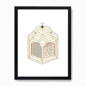 Apiary Beehive William Morris Style Art Print