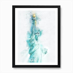 Statue Of Liberty Watercolor Painting 1 Art Print