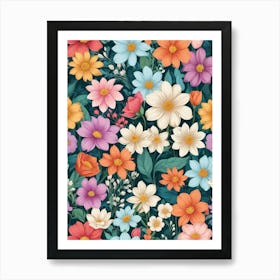 Floral Seamless Pattern Art Print