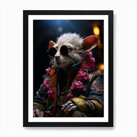 Cyberpunk Style A Possum Smoking Cigarette 1 Art Print