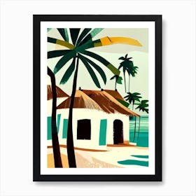 Pemba Island Tanzania Muted Pastel Tropical Destination Art Print