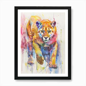 Puma Colourful Watercolour 1 Art Print