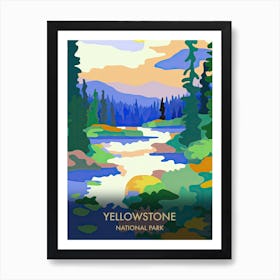 Yellowstone National Park Travel Poster Matisse Style 7 Art Print