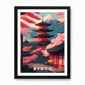 Kyoto Japan Retro Travel Art Print