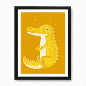 Yellow Crocodile 1 Art Print