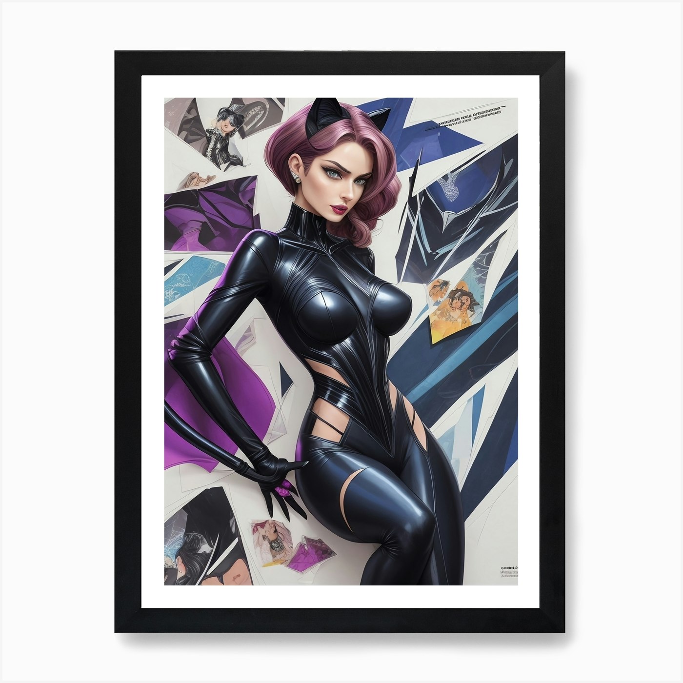 Catwoman (Fashion Expose) 2 Art Pri Framed Wall Art Poster Canvas Print Picture - Picture 2 of 4