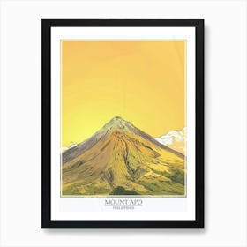 Mount Apo Philippines Color Line Drawing 1 Poster Art Print