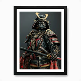 Darth Vader As A Vintagepunk Samurai 26 Art Print