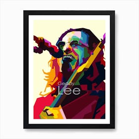 Geddy Lee RUSH Classic Rock Singer Musician Pop Art WPAP Art Print