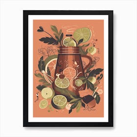 Moscow Mule Cocktail Mid Century Modern 4 Art Print