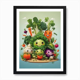 Happy Vegetables Art Print