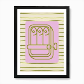 Sardines Lilac & Geen Art Print